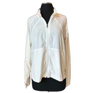 Calia by Carrie Underwood Lightweight Athletic Jacket Cutout Detail White Size L